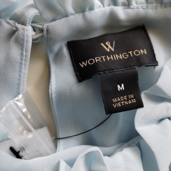 NWT Blue chiffon blouse - Picture 7 of 9